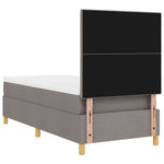 ZNTS Box Spring Bed with Mattress Taupe 100x200 cm Fabric 3339599