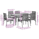7 Piece Garden Dining Set with Cushions Grey Poly Rattan 3213572