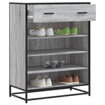 ZNTS Shoe Cabinet Grey Sonoma 75x38x97.5 cm Engineered Wood and Metal 3300878