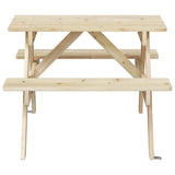 Picnic Table for 4 Kids with Umbrella Hole Solid Wood Fir 4008983