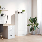 Cabinet with Drawer White 55.5x34x119.5 cm Engineered Wood 861643