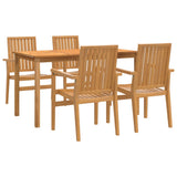 5 Piece Garden Dining Set Solid Wood Teak 3157913