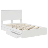 Storage Bed with Drawer White 135 x 190 cm Engineered Wood 3409559