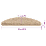 Stair Mats 15 pcs 56x17x3 cm Light Beige Half Round 326897