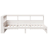 Bookcase Bed without Mattress White 100x200 cm Solid Wood Pine 3324357