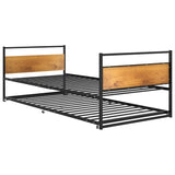 Pull-out Bed Frame without Mattress Black Metal 90x200 cm 324748