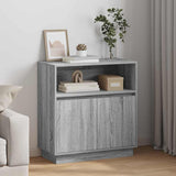 LED Sideboard Grey Sonoma 71 x 34.5 x 75 cm Engineered Wood 869655