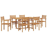 Garden Dining Set 7 pcs Natural Solid Acacia Wood 3375775