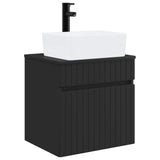 Wall-mounted Sink Vanity Black 49 x 41 x 63 cm Engineered Wood 890583