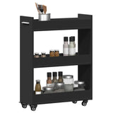 Cabinet with Wheels Black 60x22x79 cm Engineered Wood 840416