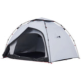 ZNTS Camping Tent Dome 4-Person White Blackout Fabric Quick Release 4004245