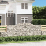 Arched Gabion Baskets 9 pcs 300x50x120/140 cm Galvanised Iron 3146726