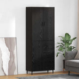 Highboard with Drawer 2 pcs Black oak Engineered Wood and Glass 3416222