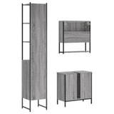 3 Piece Bathroom Furniture Set Grey Sonoma Engineered Wood 3214683