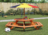 Picnic Table for 6 Kids with Benches Hexagon Solid Wood Fir 4008994
