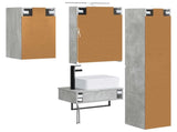 Bathroom Furniture Set 5 pcs Concrete Grey 3407266