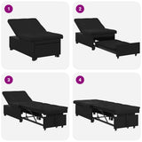 Sofa Bed Black 194 x 67 x 82 cm Microfiber 42008610