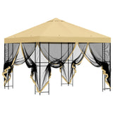 Garden Gazebo with Sidewalls 3 x 3 m Cream Polyester and Steel 900338
