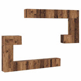 TV Units Wall-mounted 4 pcs Old Wood Engineered wood 3393390