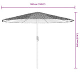 Garden Parasol with Steel Pole Brown 388x388x248 cm 4005113