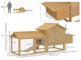 Small Chicken Coop with Run Hen House Poultry Coops Cages Nesting Box Wood 150.5 x 54 x 87cm T3398P347608