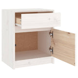 ZNTS Bedside Cabinets 2 pcs White 40x31x50 cm Solid Pinewood 808126