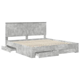 Bed Frame Concrete Grey 180 x 200 cm Engineered Wood 3409618