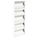 Shoe Cabinet 5-Layer Mirror White 63x17x169,5 cm 273938