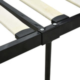Bed Frame Black Metal Double Durable Bed Frame Rectangular 284437