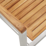 Garden Dining Set 7 pcs Solid Teak Wood and Stainless Steel 3334827