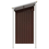 Garden Shed with Extended Roof Brown 277x107x181 cm Steel 364527