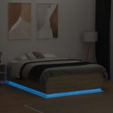 Bed Frame with LED without Mattress Sonoma Oak 120x190 cm Small Double 3209655
