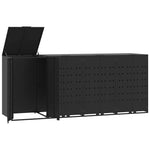 Wheelie Bin Storage for 4 Bins Black 276x79x117 cm Steel 3279979