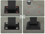 Matte Black Outdoor 3 Level Iron Handrail 23559208