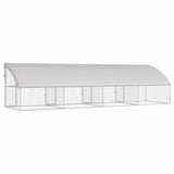 Dog Kennel 4 pcs Silver 8 x 2 x 2 m Galvanised steel 3368327