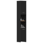Bathroom Cabinet Black 30x30x183.5 cm Engineered Wood 802598