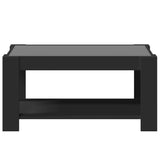 ZNTS Coffee Table with LED Black 93x53x45 cm Engineered Wood 847554