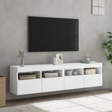 TV Wall Cabinets with LED Lights 2 pcs White 80x30x40 cm 837198