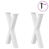 Dining Table Legs X-Shaped 2 pcs White 60x cm Steel 4012973