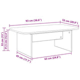 Coffee Table Sonoma Oak 93 x 53 x 33 cm Engineered Wood 891142