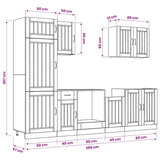 7 Piece Kitchen Cabinet Set "Lucca" White Engineered Wood 3314771