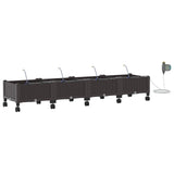 Garden Planter with Irrigation&Wheels 4 pcs Brown PP 3423143