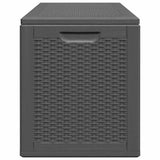 Garden Storage Box 180L Black PP Rattan 151228