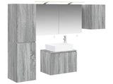 Bathroom Cabinet Set 5 pcs Grey Sonoma Engineered Wood 3407316