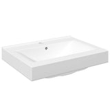 Rectangular Ceramic Basin Sink White with Faucet Hole 60x46 cm 140686