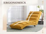 GOMYWAY Fabric Relaxation Chaise Lounge Chair, Full Body Support Fixed Recliner Sofa with Gentle W2678P389545