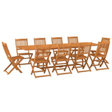 11 Piece Garden Dining Set 280x90x75 cm Solid Wood Acacia 3086992