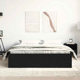 Bed Frame without Mattress Black Oak 150x200 cm Engineered Wood 3329314