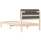Bed Frame with Upholstered Headboard Dark Grey 75 x 190 cm 877950