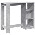 ZNTS Bar Table with Shelf Concrete Grey 124x46x103.5 cm Engineered Wood 854394